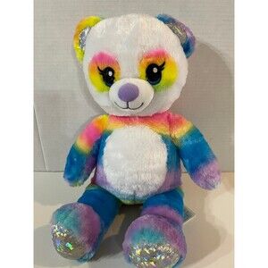 Build-A-Bear Workshop Rainbow Panda Bear With Sound BAB Plush Stuffed Animal